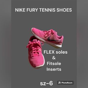 NIKE FURY Tennis Shoes FLEX sole Fitsole Inserts